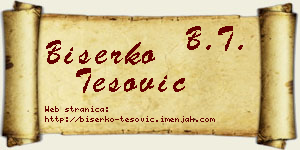 Biserko Tešović vizit kartica